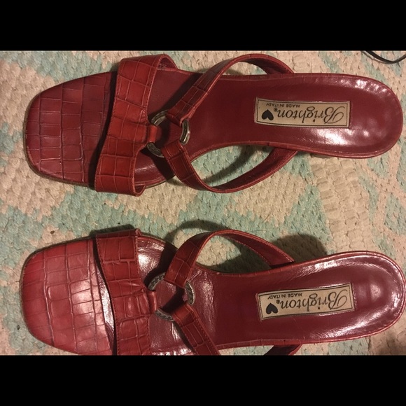 Brighton Shoes - Brighton red croc leather sandal